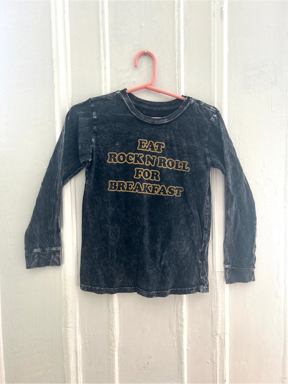 Tiny Whales 'Eat Rock N Roll For Breakfast' Long Sleeve Tee
